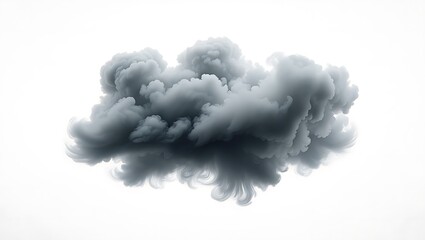 Dense grey storm cloud swirling against a bright white background dark