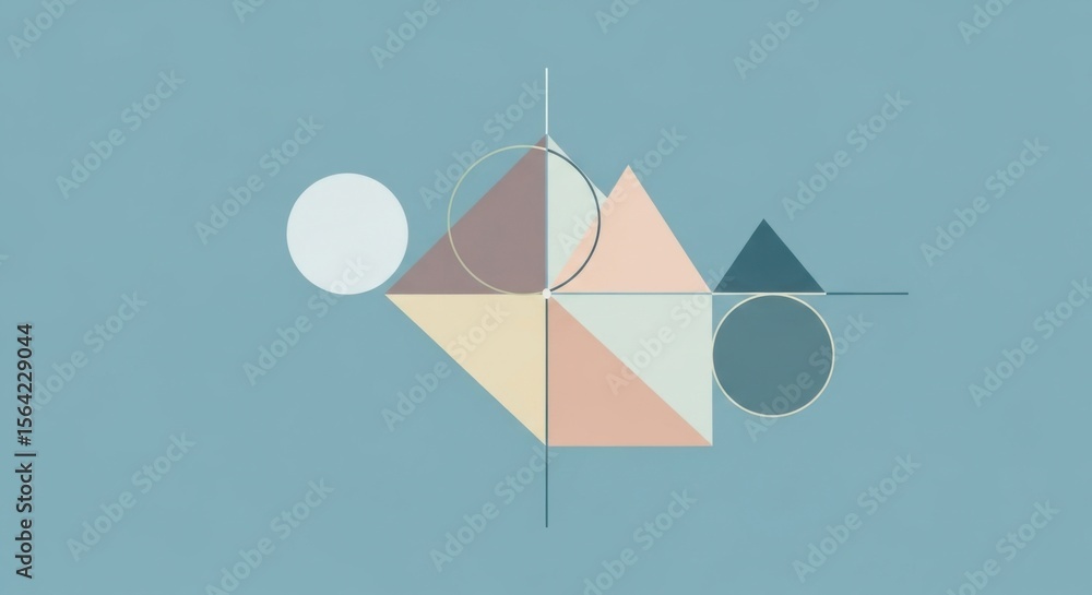 Poster minimalist geometric shapes composition abstract background design elements