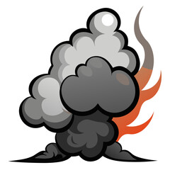 Explosive Smoke Plume with Orange Flames explosion fire