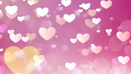 Pink hearts background with bokeh effect - Powered by Adobe