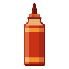 Red and orange barbecue sauce bottle with squeeze top condiment food