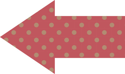 Arrow left icon -1- polkadot - red