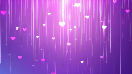 Falling hearts and light trails - Powered by Adobe