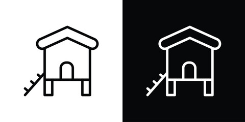 Chicken coop icon graphic element Illustration template design