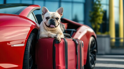 French Bulldog Ready for a Luxurious Trip