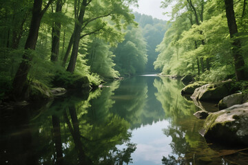 Dreamy Aesthetic Landscape with Soft Light and Natural Scenery