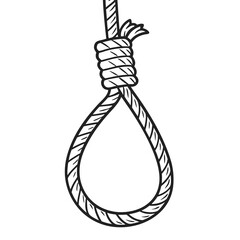 Twisted rope noose knot hanging loop vector