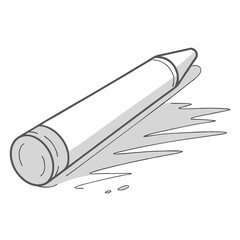White crayon with gray shadow drawing stationery