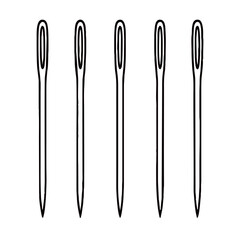 Silhouette image of a needle on a white background