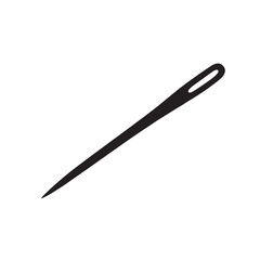 Silhouette image of a needle on a white background