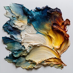 Palette Twist: Abstract Oil Paint Swirl in Cream and Teal Tones

