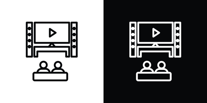 Home cinema icon graphic element Illustration template design