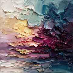 Painted Skies: Impressionist-Style Sunset in Soft Brush Textures
