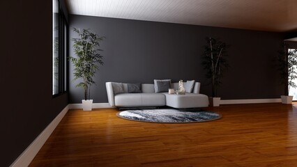 office wooden lobby waiting room for company wall logo mockup