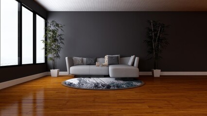 office wooden lobby waiting room for company wall logo mockup