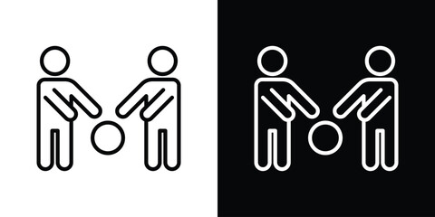 People playing Ball icon graphic element Illustration template design