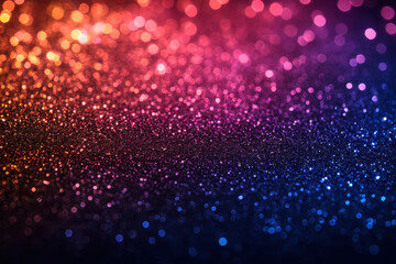 Colorful bokeh lights background behind a silhouetted figure.
