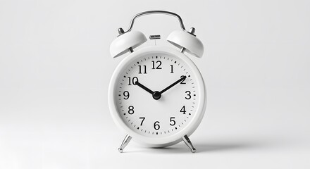 Classic White Alarm Clock Minimalist Timepiece for Home Decor