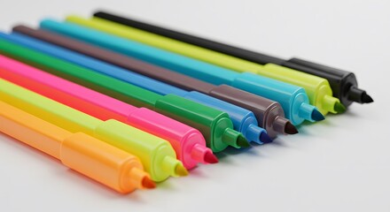 Vibrant Collection of Colorful Markers for Art and Design Projects