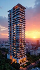 Luxurious High-Rise Condo at Sunset Stunning City Views and Modern Design