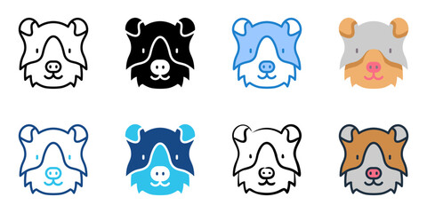 Guinea pig icon set multiple style collection 
