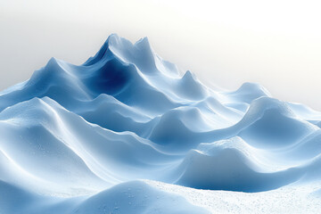 3D mountain scene on white background