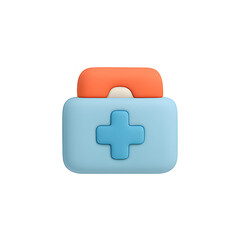 Fototapeta premium first aid kit 3D cute icon clay style