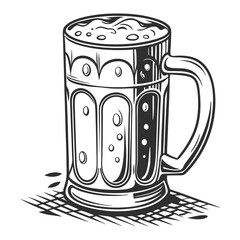 Frothy Beer Mug Illustration drink beverage