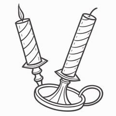 Two Candles in Holders light