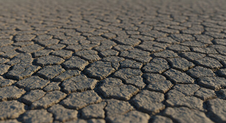 Obraz premium Cracked Earth Texture Dry Land Surface Detail, Realistic Ground Background