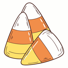 Candy corn trio orange yellow white halloween sweet