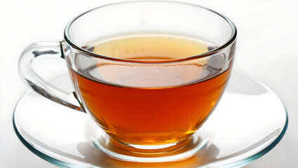 Simple Glass Mug of Steaming Hot Tea