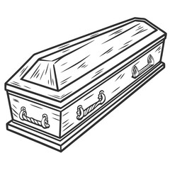Wooden coffin with handles casket funeral