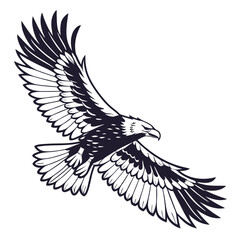 Majestic eagle soaring with spread wings bird flying