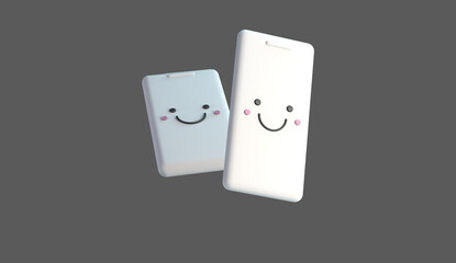 3D Browser Tabs with Cute and Playful Facial Expressions Illustrating Happy and Sad Emotions UI web 