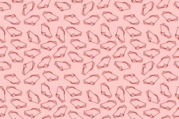 Seamless paper sheet pattern with modern quirky abstract repeat, colorful playful background, scattered pages symbol for education, academic deadline vibe with retro minimal shapes for creative school