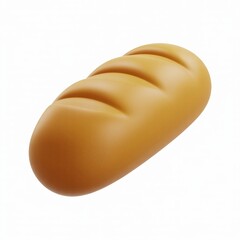 Close-up studio shot golden brown loaf of bread with ridged top isolated on white background, freshly baked, food, bakery, wholesome, clean, minimal, rustic, warm, healthy.