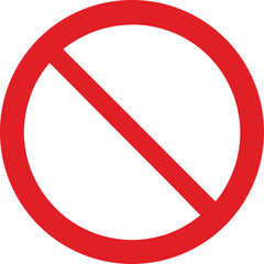 Prohibition Sign Graphic with Circle and Slash Vector Illustration