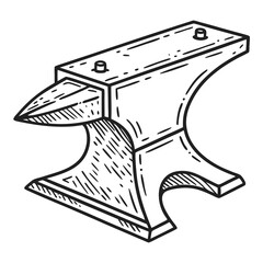 Black metal anvil with grunge texture blacksmith tool