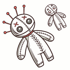 Voodoo dolls with pins spooky occult