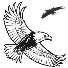 Majestic eagle soaring with wings spread bird flight