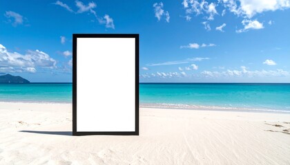Frame on Tropical Beach Sand