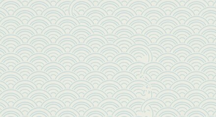A repeating pattern of stylized, overlapping wave-like shapes in a soft, muted color.
