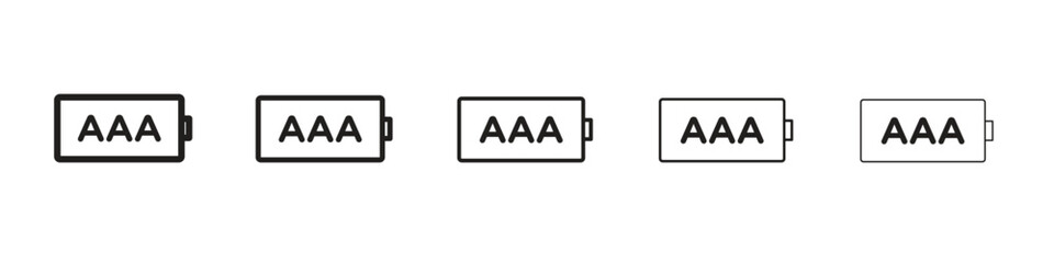 AAA battery icon design symbol collection for graphic design. EPS 10