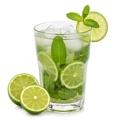 Refreshing Mojito with Limes and Mint