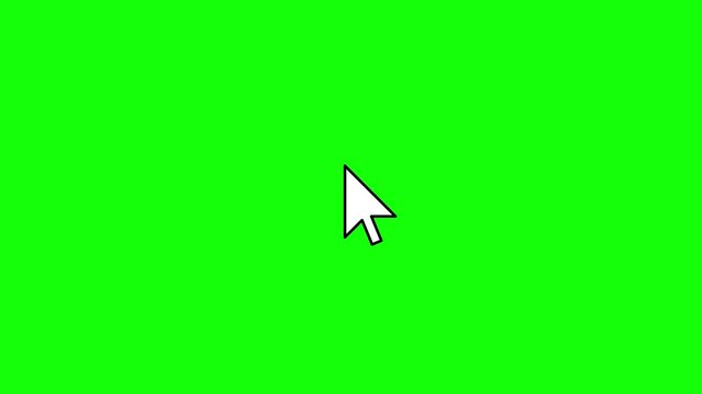 Computer mouse click cursor animation on green screen
