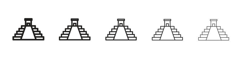 Chichen Itza icon design symbol collection for graphic design. EPS 10