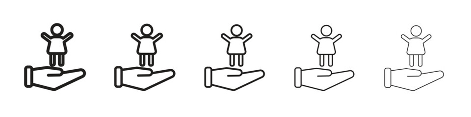 Child custody icon design symbol collection for graphic design. EPS 10