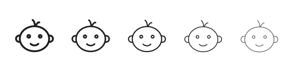 Child face icon design symbol collection for graphic design. EPS 10