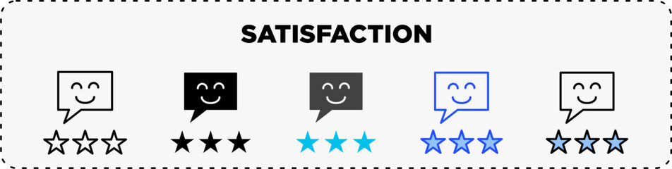Satisfaction Icon Pack Line Glyph Outline Icon